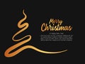 Merry Christmas and Happy New Year lettering vector illustration with Christmas Tree on black background paper art dark style Royalty Free Stock Photo